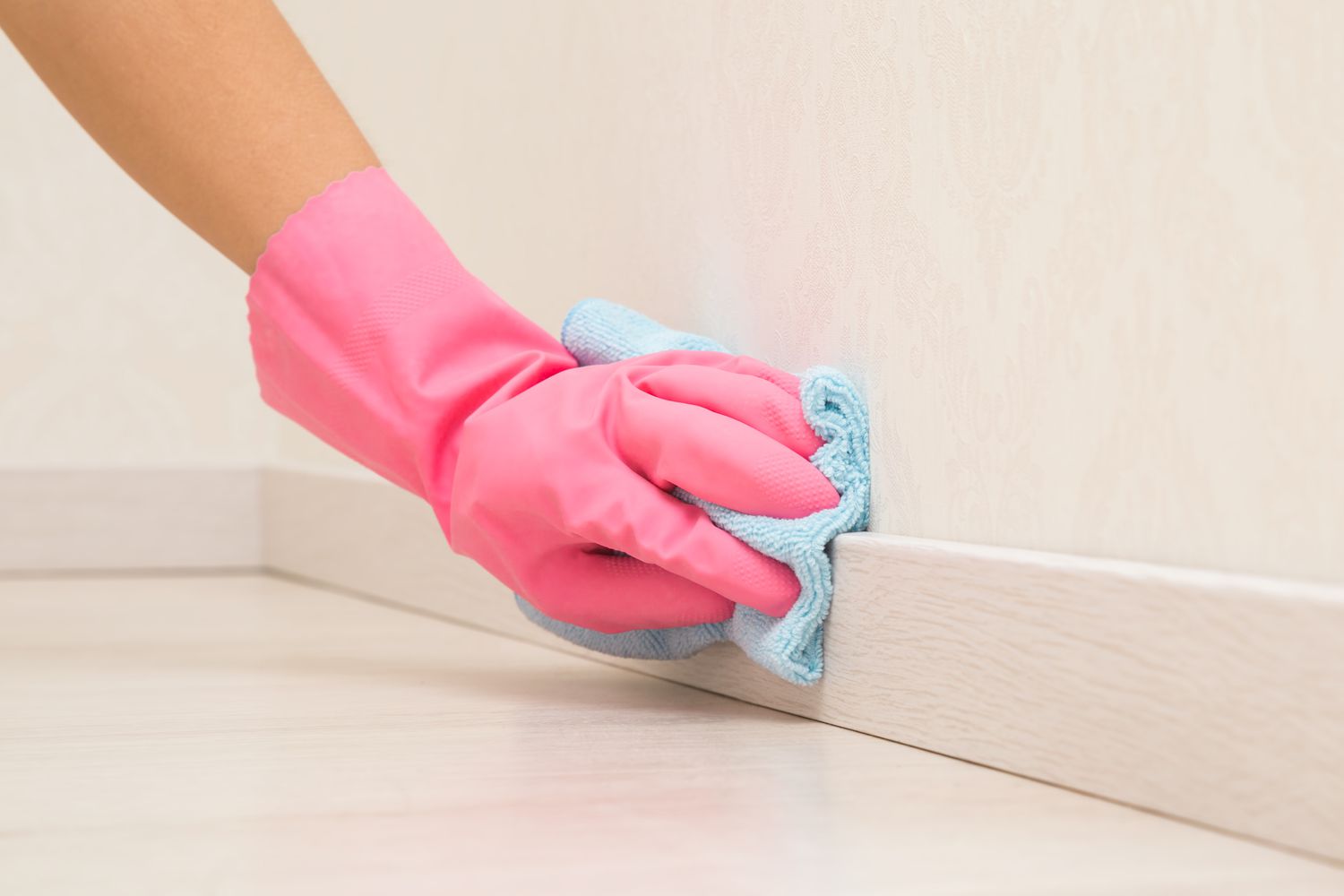 Wiping Down Baseboards